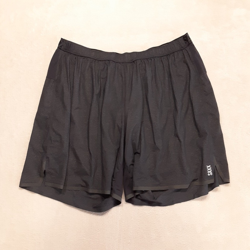 Saxx Mens 2in1 Pilot Shorts XL Black 7" Inseam Ball Park Pouch